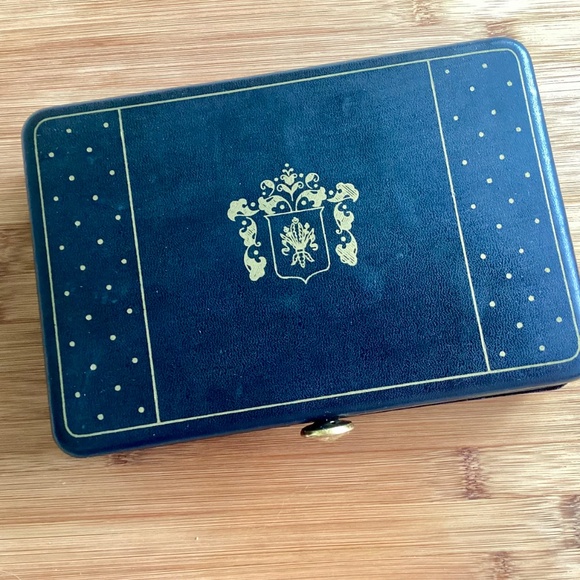 Vintage Black Gold Leather Red Velvet Men's Jewel Box Valet Station Travel Case - Picture 2 of 13